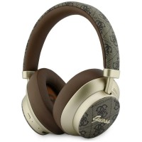 Guess Bluetooth Over-Ear Headphones ENC 4G Gold Script Metal Brown