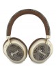Guess Bluetooth Over-Ear Headphones ENC 4G Gold Script Metal Brown