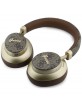 Guess Bluetooth Over-Ear Headphones ENC 4G Gold Script Metal Brown