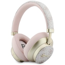 Guess Bluetooth Over-Ear Headphones ENC 4G Gold Script Metal Pink