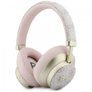 Guess Bluetooth Over-Ear Headphones ENC 4G Gold Script Metal Pink