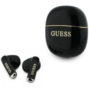 Guess Bluetooth In-Ear Headphones TWS Glossy Gold Line Classic Black