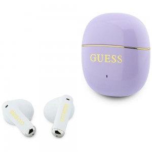 Guess Bluetooth In-Ear Headphones TWS Glossy Gold Line Classic Purple