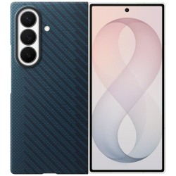 Original Samsung Z Fold 8 Ultra Magnet Carbon Case Hülle Blau + 2x Schutzfolien