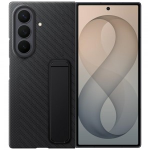 Original Samsung Z Fold 8 Ultra Kickstand Carbon Case + 2x Screen Protectors