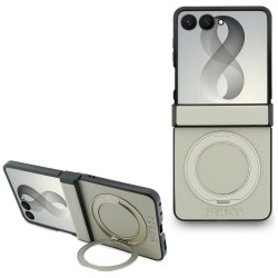 Guess Samsung Z Flip 8 Hülle Book Case Magnetic Ring Stand Beige