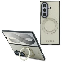 Guess Samsung Z Fold 8 Ultra Hülle Book Case Magnetic Ring Stand Beige