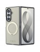 Guess Samsung Z Fold 8 Ultra Hülle Book Case Magnetic Ring Stand Beige