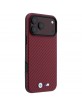 BMW iPhone 18 Pro / 17 Pro Hülle Case M Metal Logo Carbon MagSafe Burgundy