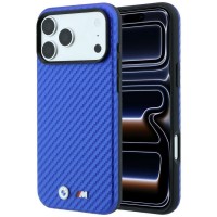 BMW iPhone 18 Pro / 17 Pro Hülle Case M Metal Logo Carbon MagSafe Blau