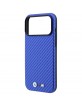 BMW iPhone 18 Pro / 17 Pro Hülle Case M Metal Logo Carbon MagSafe Blau