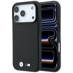 BMW iPhone 17 / 18 Pro Max Hülle Case M Metal Logo Carbon MagSafe Schwarz