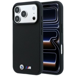 BMW iPhone 17 / 18 Pro Max Hülle Case M Metal Logo Kevlar MagSafe Schwarz