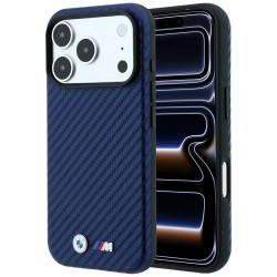 BMW iPhone 18 Pro / 17 Pro Hülle Case M Metal Logo Carbon MagSafe Navy