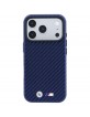 BMW iPhone 18 Pro / 17 Pro Hülle Case M Metal Logo Carbon MagSafe Navy