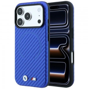 BMW iPhone 17 / 18 Pro Max Hülle Case M Metal Carbon MagSafe Blau