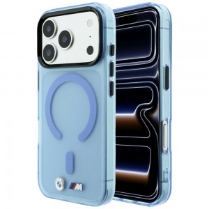 BMW iPhone 17 / 18 Pro Max Hülle Case MagSafe Frosted M Metal Frame Trims Blau