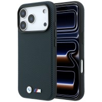 BMW iPhone 18 Pro / 17 Pro Hülle Case M Metal Logo Kevlar MagSafe Navy