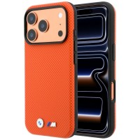 BMW iPhone 18 Pro / 17 Pro Hülle Case M Metal Logo Kevlar MagSafe Orange