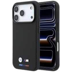 BMW iPhone 18 Pro / 17 Pro Hülle Case M Metal Tricolor Kevlar MagSafe Schwarz