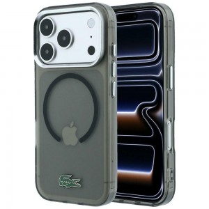 Lacoste iPhone 17 / 18 Pro Max Hülle Case Frosted Laquer MagSafe Schwarz