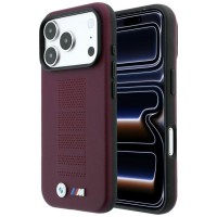 BMW iPhone 17 / 18 Pro Max Hülle Case Perforated M Metal MagSafe Burgundy