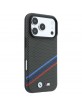 BMW iPhone 18 Pro / 17 Pro Hülle Case M Tricolor Metal Kevlar MagSafe Anthracite