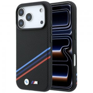 BMW iPhone 17 / 18 Pro Max Hülle Case M Tricolor Metal Kevlar MagSafe Schwarz