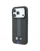BMW iPhone 18 Pro / 17 Pro Hülle Case M Metal Kevlar Tricolor MagSafe Anthracite