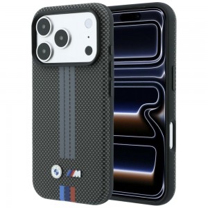 BMW iPhone 17 / 18 Pro Max Hülle Case M Metal Kevlar Tricolor MagSafe Anthracite