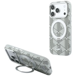 Lacoste iPhone 18 Pro / 17 Pro Hülle Case Blend Ring Stand MagSafe Grau