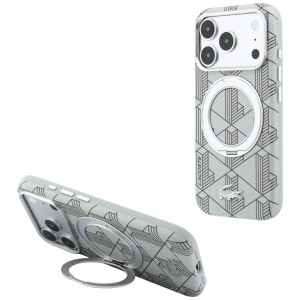 Lacoste iPhone 17 / 18 Pro Max Hülle Case Blend Ring Stand MagSafe Grau