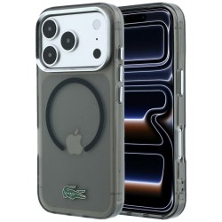 Lacoste iPhone 18 Pro / 17 Pro Hülle Case Frosted Laquer MagSafe Schwarz