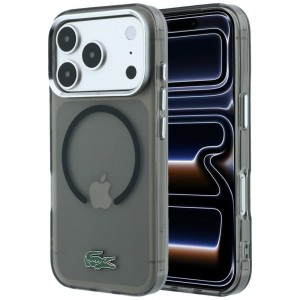 Lacoste iPhone 18 Pro / 17 Pro Hülle Case Frosted Laquer MagSafe Schwarz