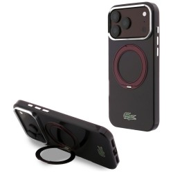 Lacoste iPhone 17 / 18 Pro Max Hülle Case Ring Stand MagSafe Burgundy