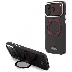 Lacoste iPhone 17 / 18 Pro Max Hülle Case Ring Stand MagSafe Burgundy
