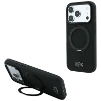 Lacoste iPhone 18 Pro / iPhone 17 Pro Hülle Case Petit Pique Ring Stand MagSafe Schwarz