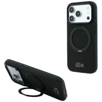 Lacoste iPhone 17 / 18 Pro Max Hülle Case Petit Pique Ring Stand MagSafe Schwarz