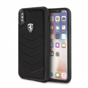 Ferrari iPhone Xs / X case cover Heritage leather black
