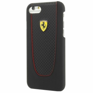 Ferrari iPhone SE 2020 / 8 / 7 PU Carbon Case Pit Stop Black