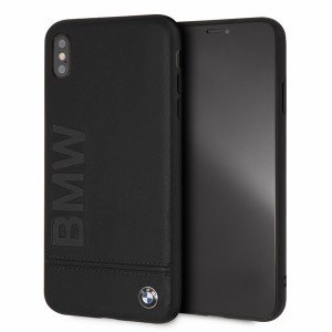 BMW Logo Imprint Signature Leather Case BMHCI65LLSB iPhone Xs Max Black