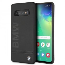 BMW Logo Imprint Lederhülle BMHCS10LLSB Samsung Galaxy S10 Schwarz