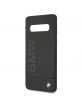 BMW Logo Imprint Lederhülle BMHCS10LLSB Samsung Galaxy S10 Schwarz