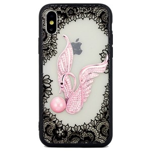 Cover / Case Lace 3D iPhone SE 2020 / 8 / 7 Swan