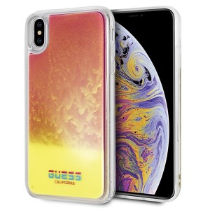 Guess California Glow in the dark case iPhone Xs Max yellow / pink