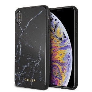 Guess iPhone Xs Max Marble Hülle GUHCI65HYMABK schwarz