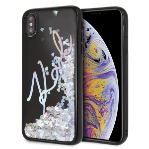 Karl Lagerfeld Signature Liquid Glitter Sequins KLHCI65KSIGMU iPhone Xs Max black