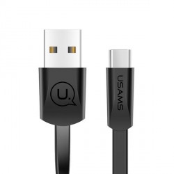 USAMS Flachkabel U2 USB-C 1,2m schwarz SJ200TC01 US-SJ200