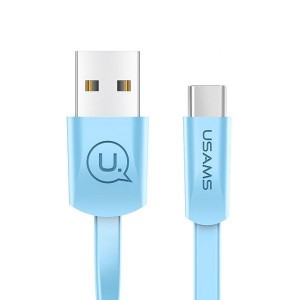 USAMS U2 Flachkabel USB-C 1,2m blau SJ200TC04 US-SJ200