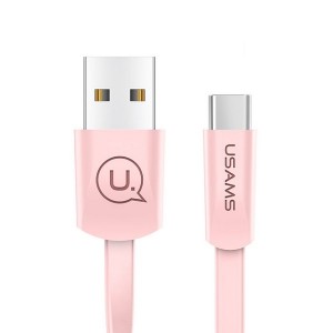USAMS U2 Flachkabel USB-C 1,2m pink SJ200TC05 US-SJ200